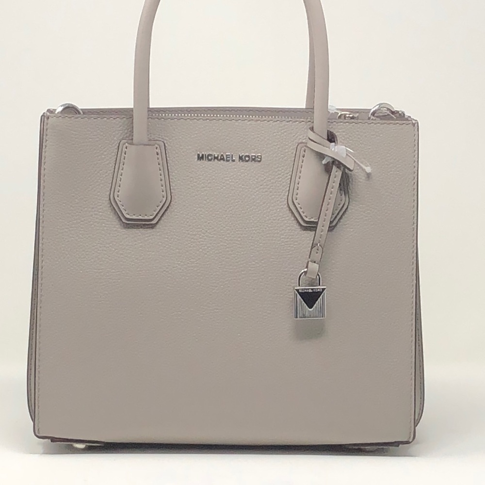 Nwt Michael kors Mercer Conv tote pearl gray